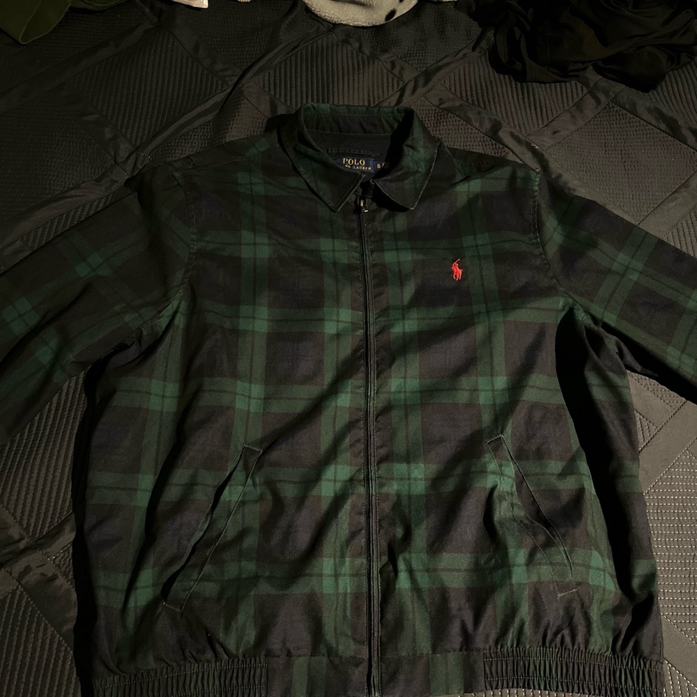Vintage 90s Polo Ralph Lauren Dark navy & green Harrington lightweight jacket